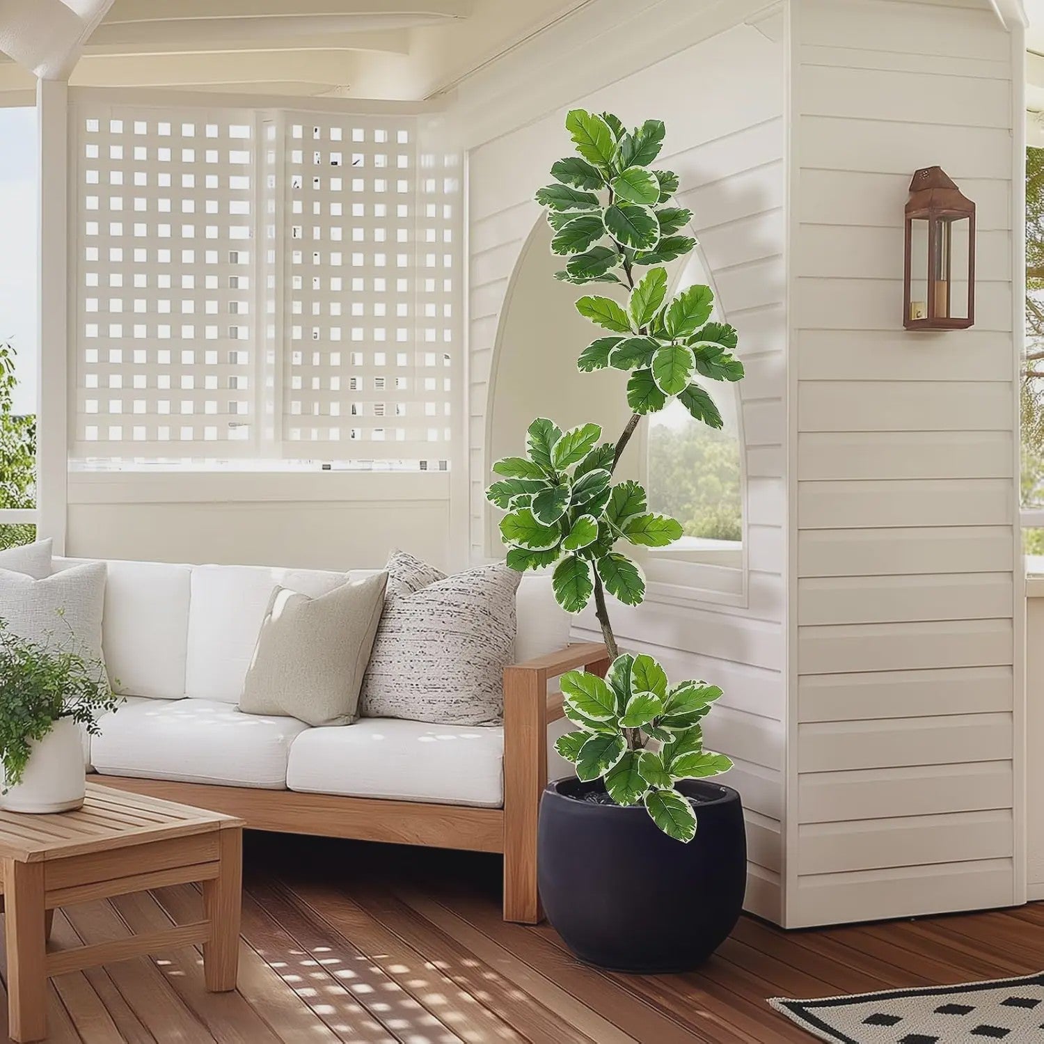 Realistische Kunstplant Ficus Lyrata (Fiddle Leaf Fig) - 180cm - Met Pot en Mos