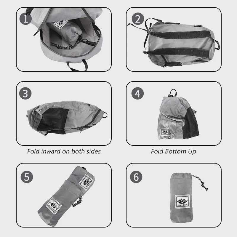Opvouwbare Rugzak 20L - Ultralicht & Waterafstotend voor Wandelen, Fietsen en Reizen