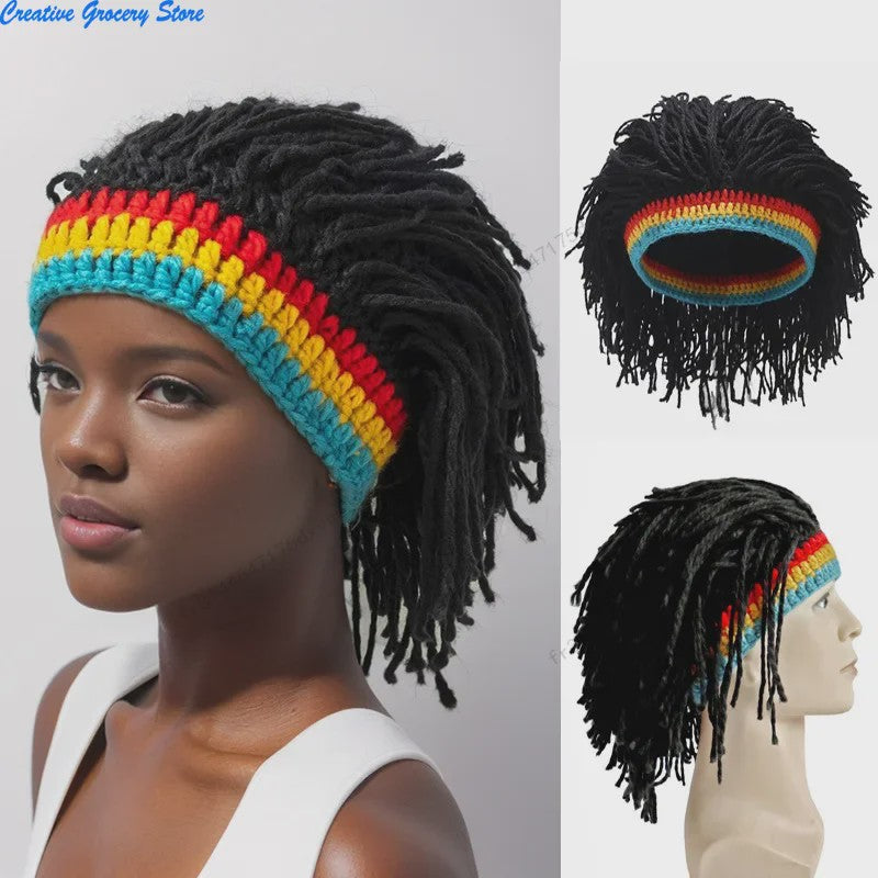 Unieke Gehaakte Muts met Nep Dreads - Rasta Stijl voor Feest & Cosplay