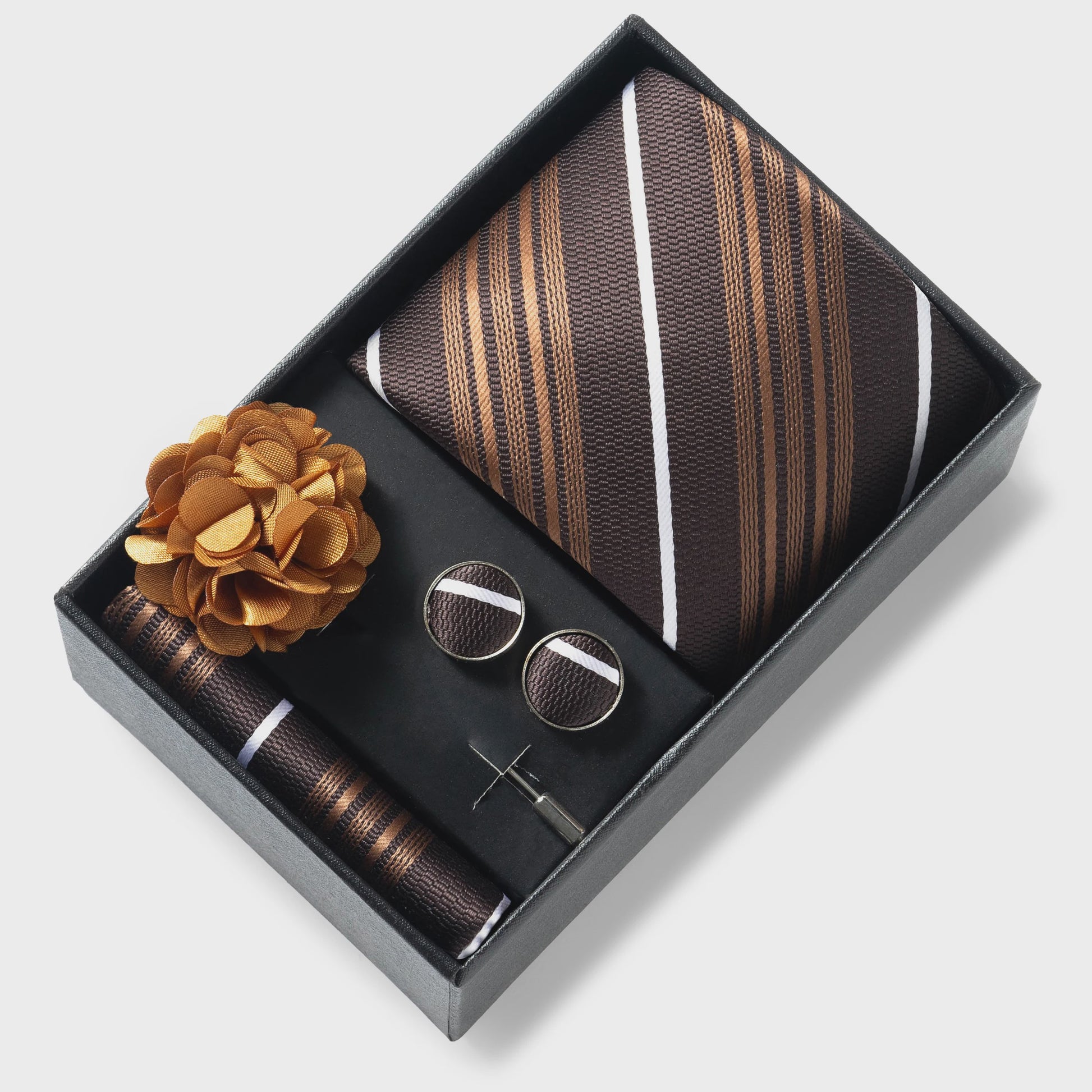 Luxe Heren Cadeauset: Strikdas, Zakdoek, Manchetknopen, Clip & Broche - Perfect voor Bruiloft & Feest