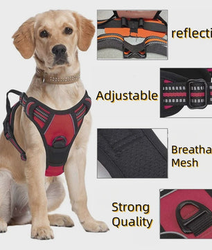 Verstelbaar Hondentuigje - Anti-Trek, Reflecterend, Heavy Duty met Handvat voor Grote en Middelgrote Honden