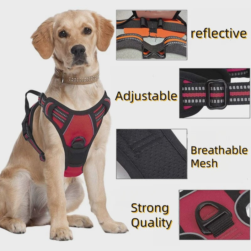 Verstelbaar Hondentuigje - Anti-Trek, Reflecterend, Heavy Duty met Handvat voor Grote en Middelgrote Honden