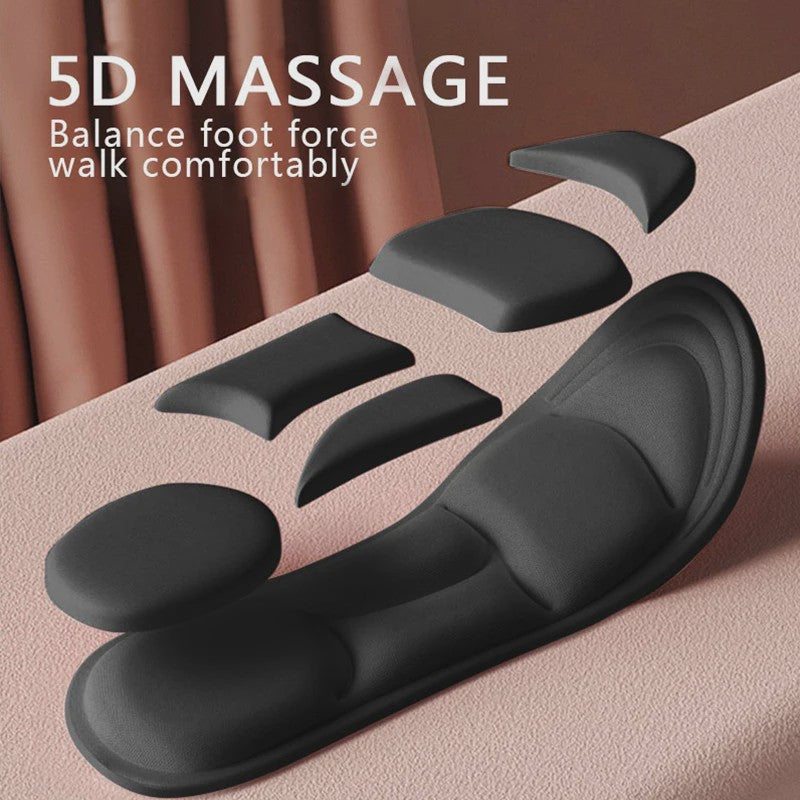 5D Massage Memory Foam Inlegzolen - Ademend, Dempende Steunzolen voor Sport & Dagelijks Gebruik