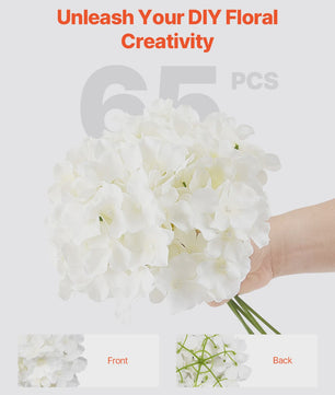Kunstbloemen Witte Hydrangea - Zijde, Realistisch, Bulk voor Bruiloft & DIY