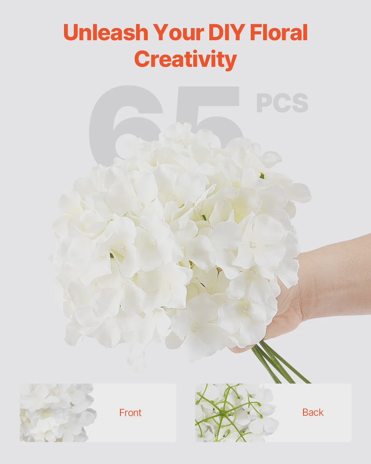 Kunstbloemen Witte Hydrangea - Zijde, Realistisch, Bulk voor Bruiloft & DIY
