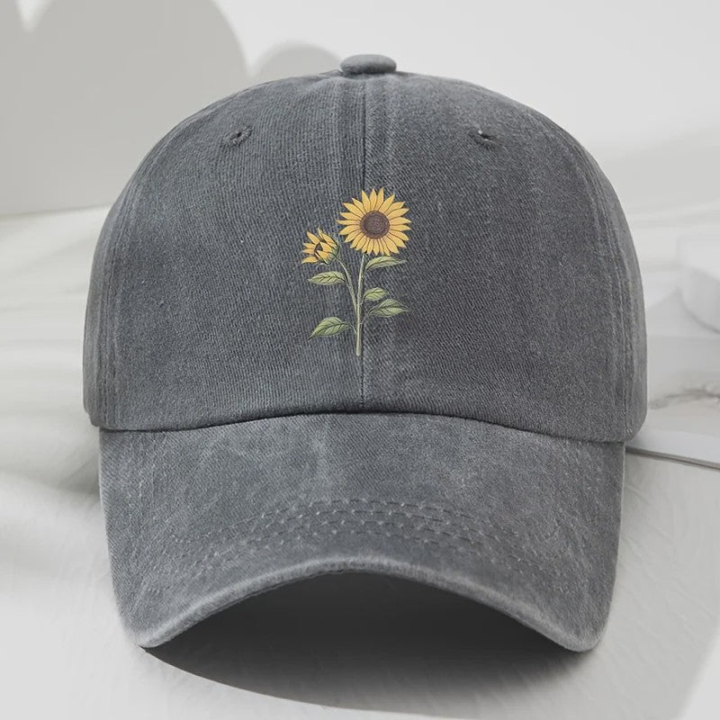 Retro Zonnebloem Baseballpet - Stijlvolle Dad Hat voor Buitenactiviteiten