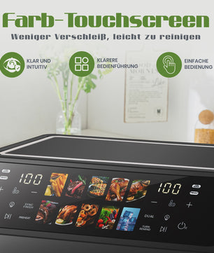 Dubbele Airfryer 9L met Zichtvenster & Touchscreen - Gezond Frituren