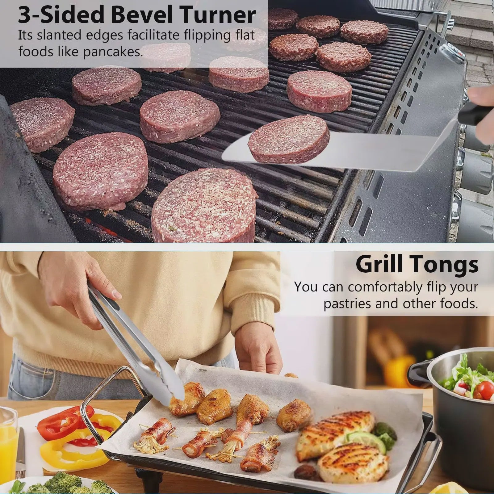 Complete BBQ Grill Accessoires Set met Burger Press & Spatels - 25 Delig