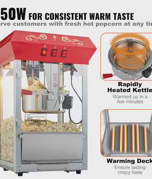 Professionele Popcorn Machine 8oz - Snel & Makkelijk Popcorn Maken
