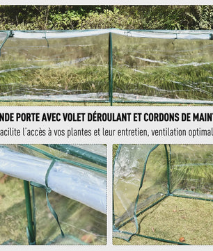 Outsunny Tunnel Kas - 2.5x1x0.8m - Grote Deur met Rits - Transparant