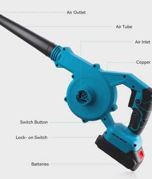 Draadloze Bladblazer - Krachtig Elektrisch, Compatibel met Makita 18V Accu's (BL1850/BL1840/BL1830)