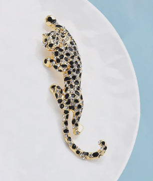 Luxe Leopard Broche met Kristallen - Dames & Heren