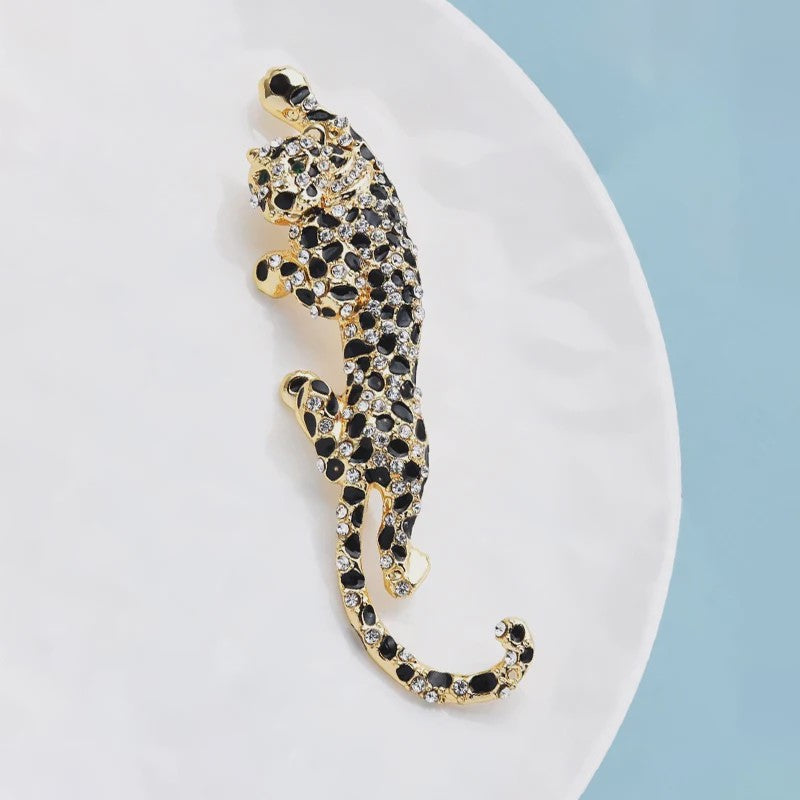 Luxe Leopard Broche met Kristallen - Dames & Heren