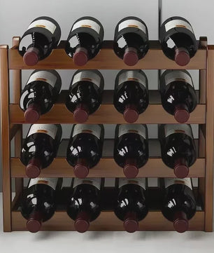 Stijlvol Houten Wijnrek - Decoratieve Flessenhouder voor 12 Flessen
