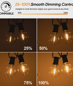 G40 Solar Tuinslinger met 25 Globe LED Lampen - Waterdicht & Dimbare Verlichting