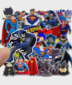 45-delige set Superheld Stickers: Batman & Superman voor Kinderen