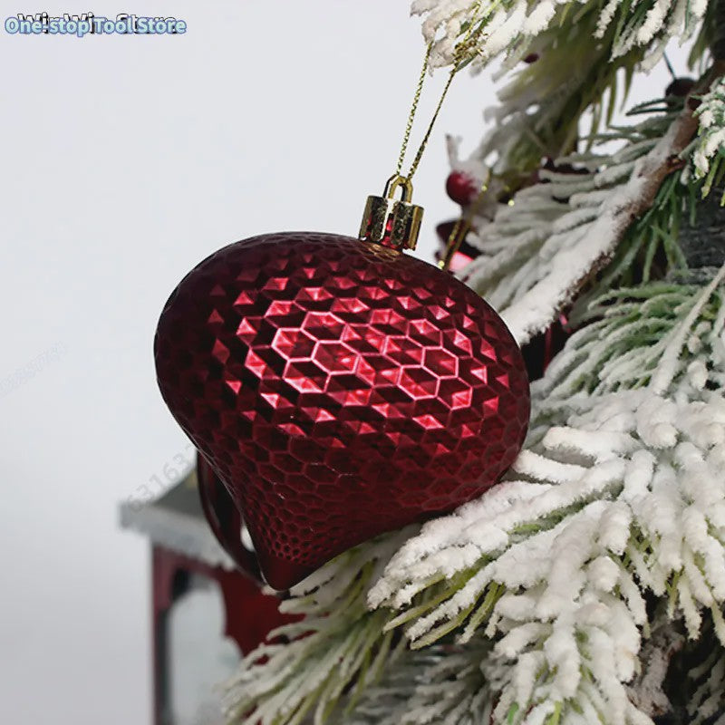 48x Kerstballen Set 4/6/8cm - Diverse Vormen & Afwerkingen - Decoratie Hangertjes