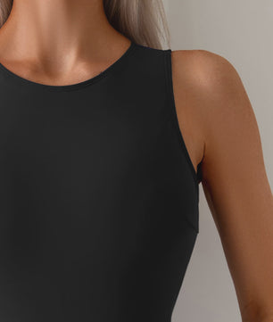 Zwarte Dames Monokini met Open Rug - Strakke Pasvorm voor Sport & Strand