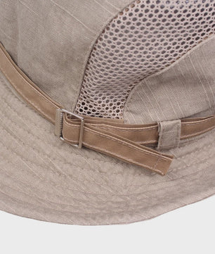 Ademende Outdoor Bucket Hat voor Heren - Zomerse Panama Cap met Mesh voor Vissen, Wandelen & Strand