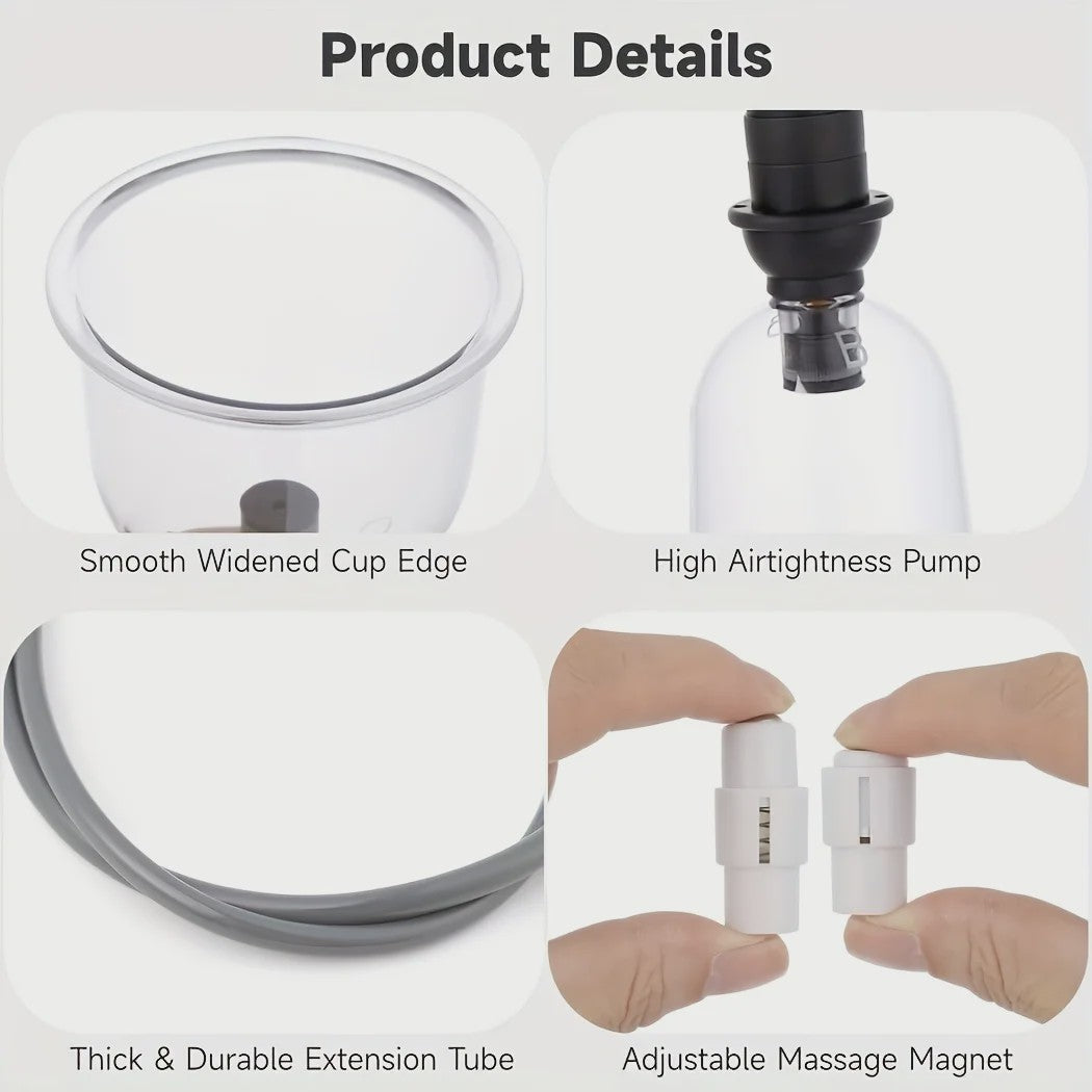 Professionele Cupping Set met 24 Cups, Pomp & Gids - Ontspanning & Massage