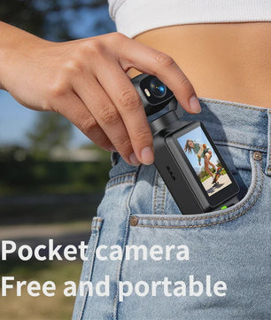 4K Handheld Gimbal Actiecamera met 180° Draaibare Lens - Anti-shake Pocket Vlog Camera