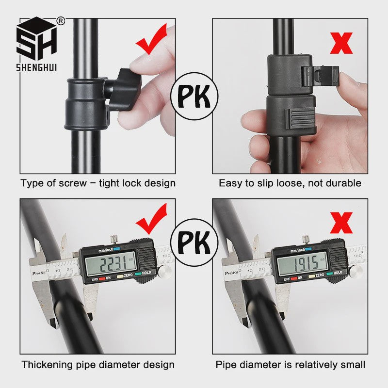 Professionele T-vormige Achtergrond Standaard voor Fotostudio & Video - 200cm Breed