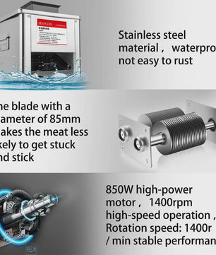 Professionele RVS Vlees Snijmachine 850W - Snel en Efficiënt Vlees, Vis en Groenten Snijden