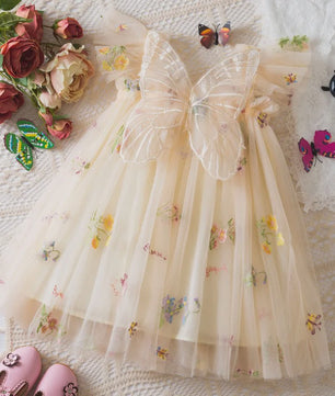 Zomerse Prinsessenjurk Meisjes met Kant en Bloemenprint - Perfect voor Feestjes en Bruiloften