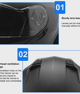 Modulaire Flip-Up Motorhelm - DOT Gecertificeerd, Dubbel Vizier, All-Season