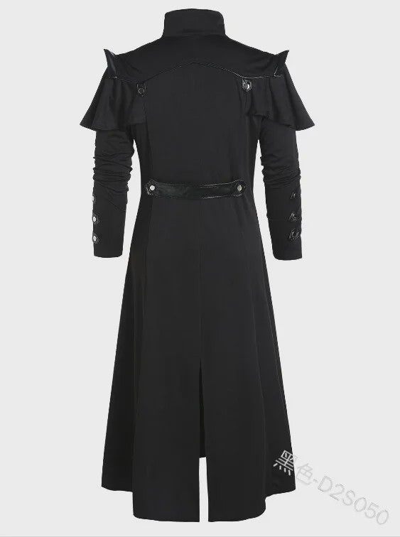 Lange Steampunk Jas voor Heren - Middeleeuws Gothic Piraat Kostuum
