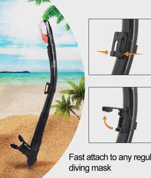 Complete Dry Snorkel Set voor Volwassenen: 3-Raams Anti-Condens Duikmasker met PC Lens en Snorkel
