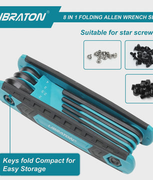 LIBRATON 8-in-1 Inklapbare Inbussleutel & Torx Set - Compact Gereedschap