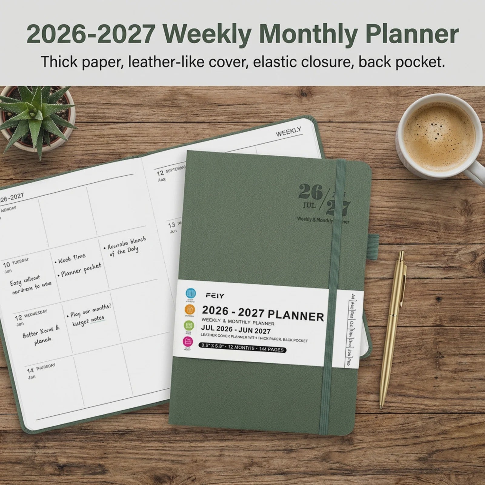 Minimalistische A5 Planner 2026-2027: Dagelijks & Wekelijks Boek voor Werk en Studie