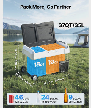 Draagbare Koelbox met Wielen & App Controle - 35L/45L/55L - Ideaal voor Auto, Camping & Thuis
