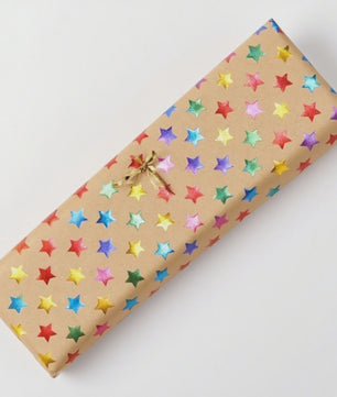 Luxe Cadeaupapier met Goudkleurige Sterren - 43x300 cm