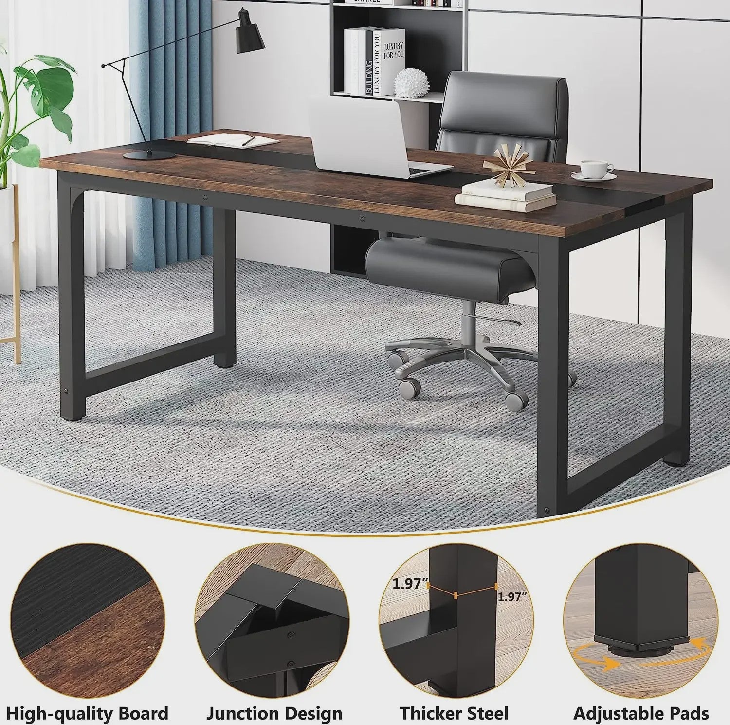 Tribesigns Modern Bureau - Ruim Werkstation voor Thuis of Kantoor