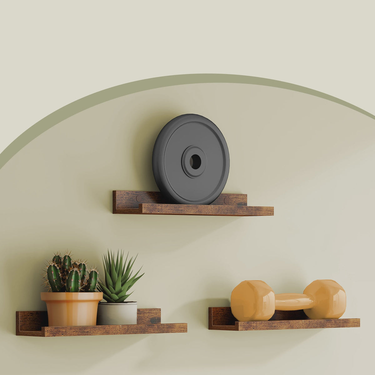 Set van 3 Wandplanken 38cm - Zwevend & Sfeervol Houtdesign
