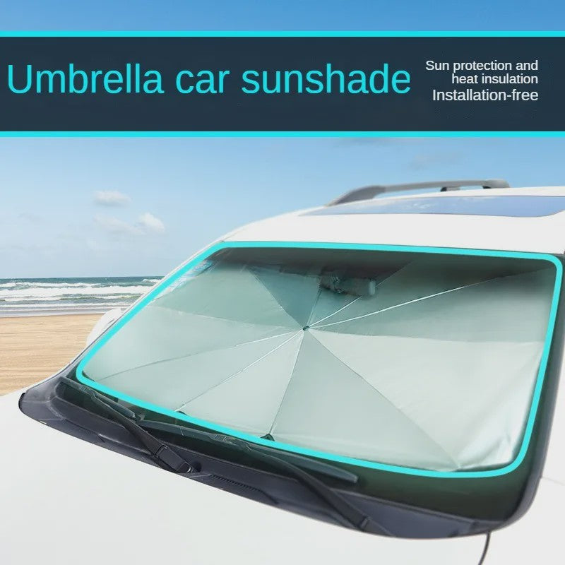 Universeel Auto Voorruit Zonnescherm Paraplu - Opvouwbaar & Compact