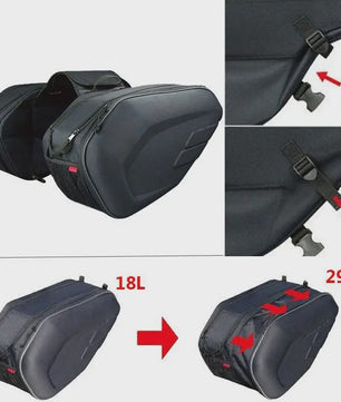 Waterdichte Motor Zadeltassen 36-58L - Zwarte Motorfiets Bagage Tassen voor Scooter & Motor