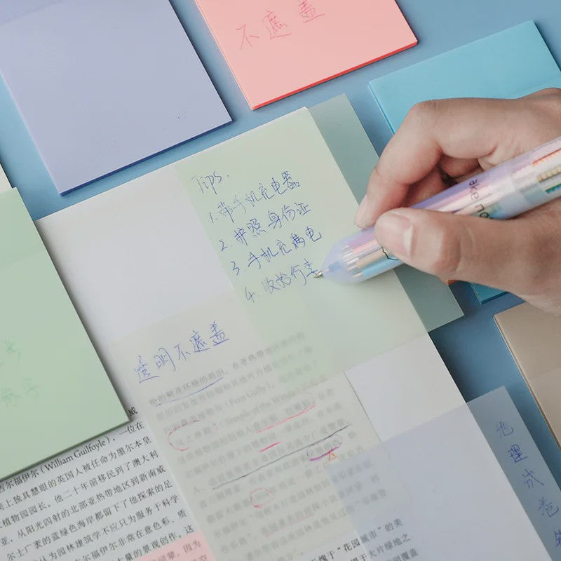 Creatieve Transparante PET Sticky Notes - Waterdicht & Herbruikbaar (50 Vel)