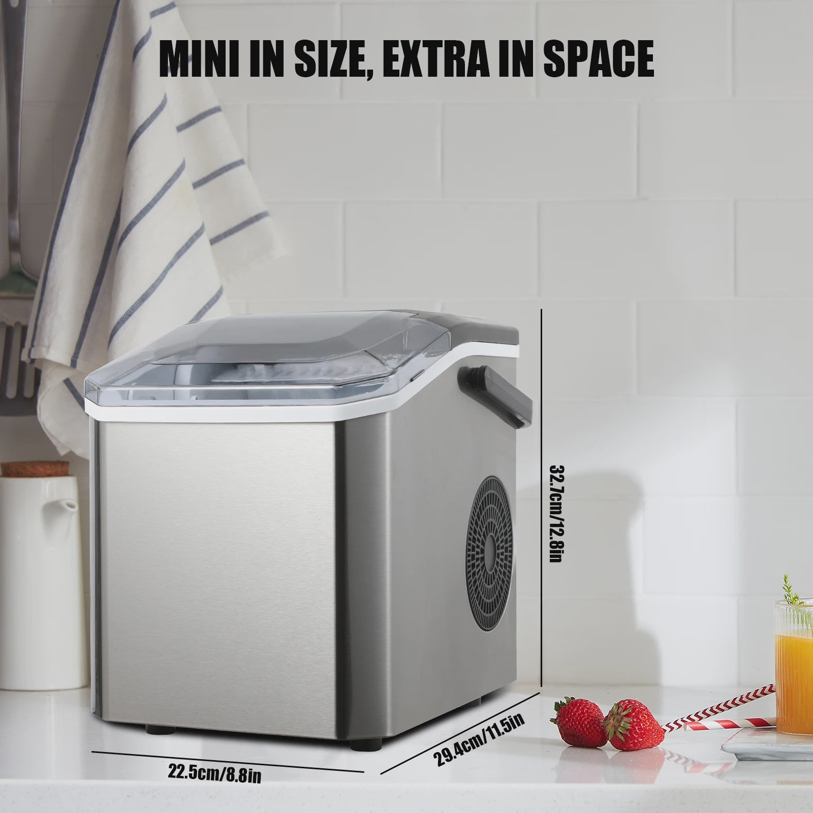 Compacte Elektrische IJsmachine 220V - Snel IJsblokjes Maken voor Huis, Bar & Kantoor