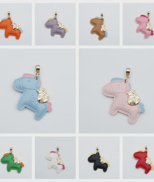 Luxe Paard Sleutelhanger - Handgemaakt Leer met Geluksmunt Charm