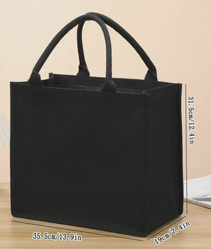Ruime Zwarte Canvas Tote Bag - Handige Shopper voor Dames en Heren