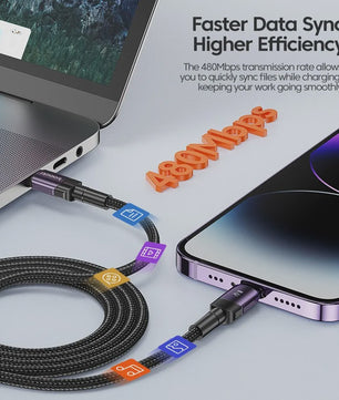 Toocki PD 27W USB-C naar Lightning Kabel voor iPhone - Snel Laden & Data