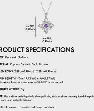 Zilverkleurige Ketting met Zirconia en Keltisch Patroon - Elegant Dames Sieraad