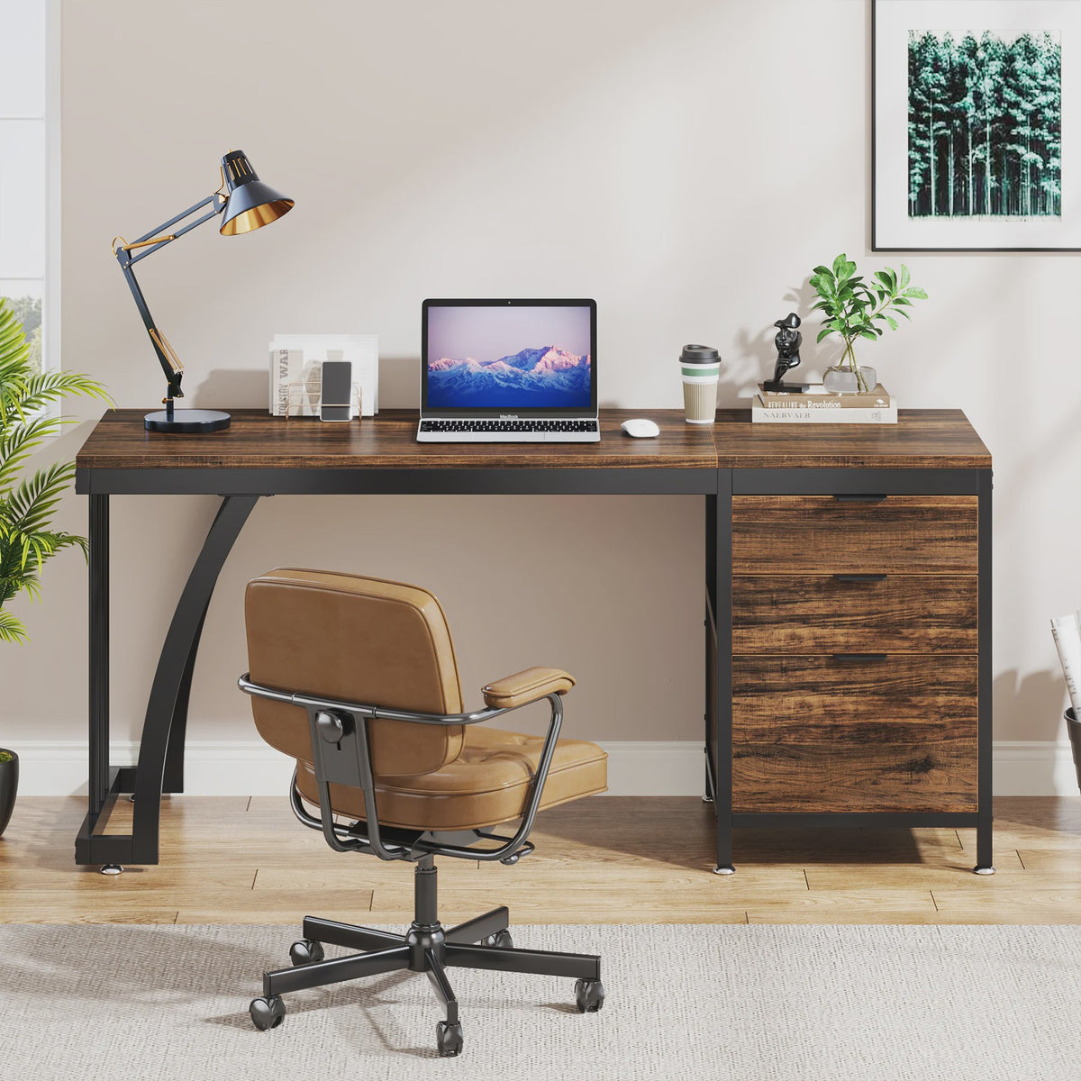 Industriële Computerbureau met 3 Lades - 150cm Breed - Omkeerbare Lades