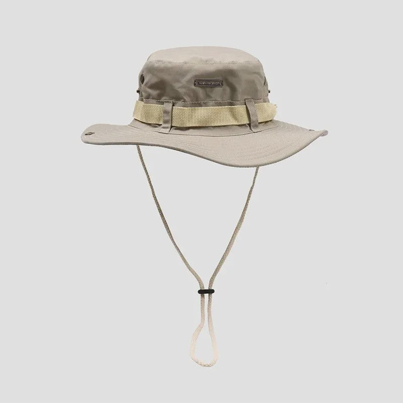 Heren Bucket Hat met Brede Rand - UV Bescherming voor Vissen, Wandelen & Outdoor
