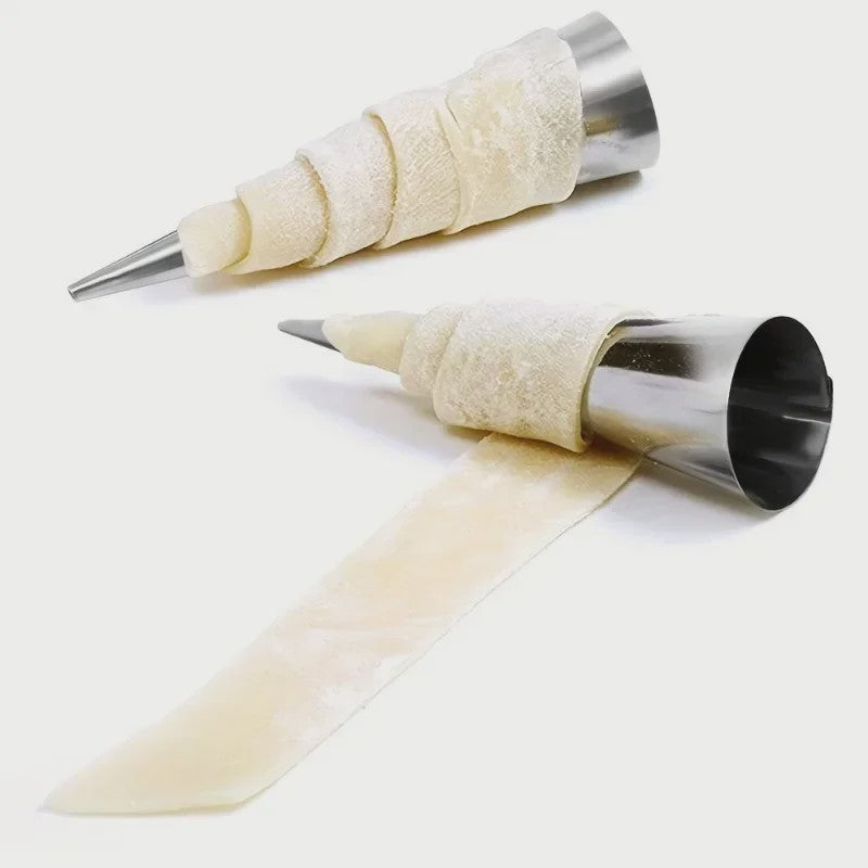 Set van 5 RVS Gebak Hoorns - Voor Croissants, Gebak & Dessert