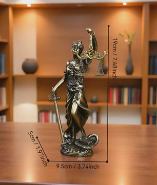 Retro Justitia Beeld - Gerechtigheidssymboliek voor Kantoor en Thuis
