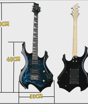 Elektrische Gitaar met Bliksemprint - Eye-Catcher voor Rockmuzikanten, Inclusief Pro Setup